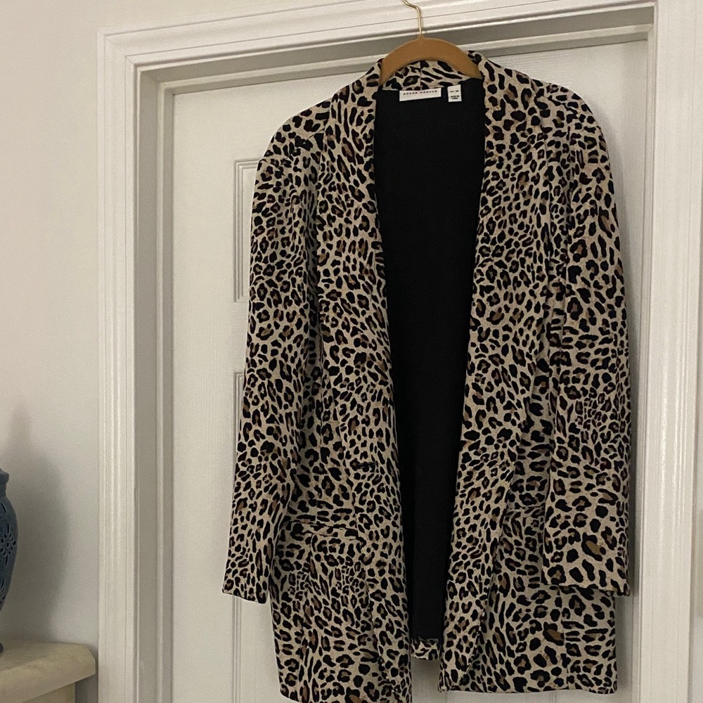 Leopard Print Open Front Cardigan